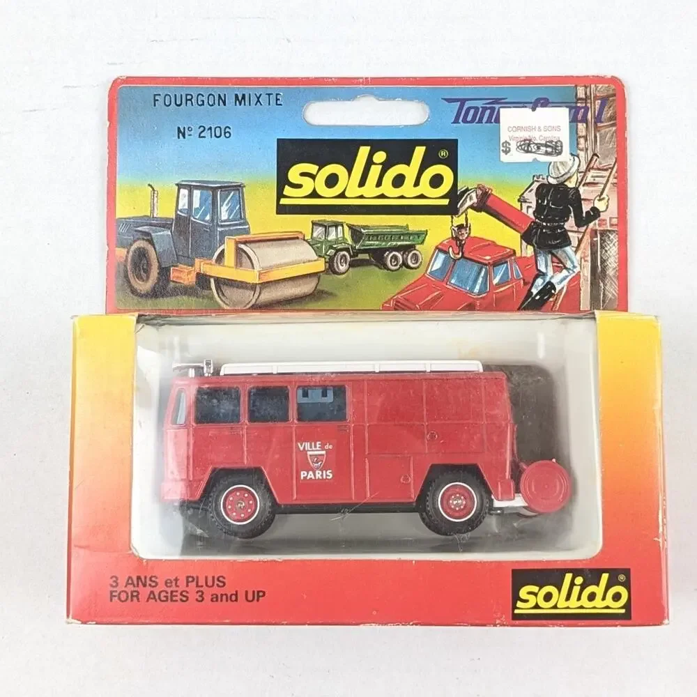 Vintage Solido 2106 Berliet GAK 17 Fourgon Mixte Paris Fire Truck Boxed